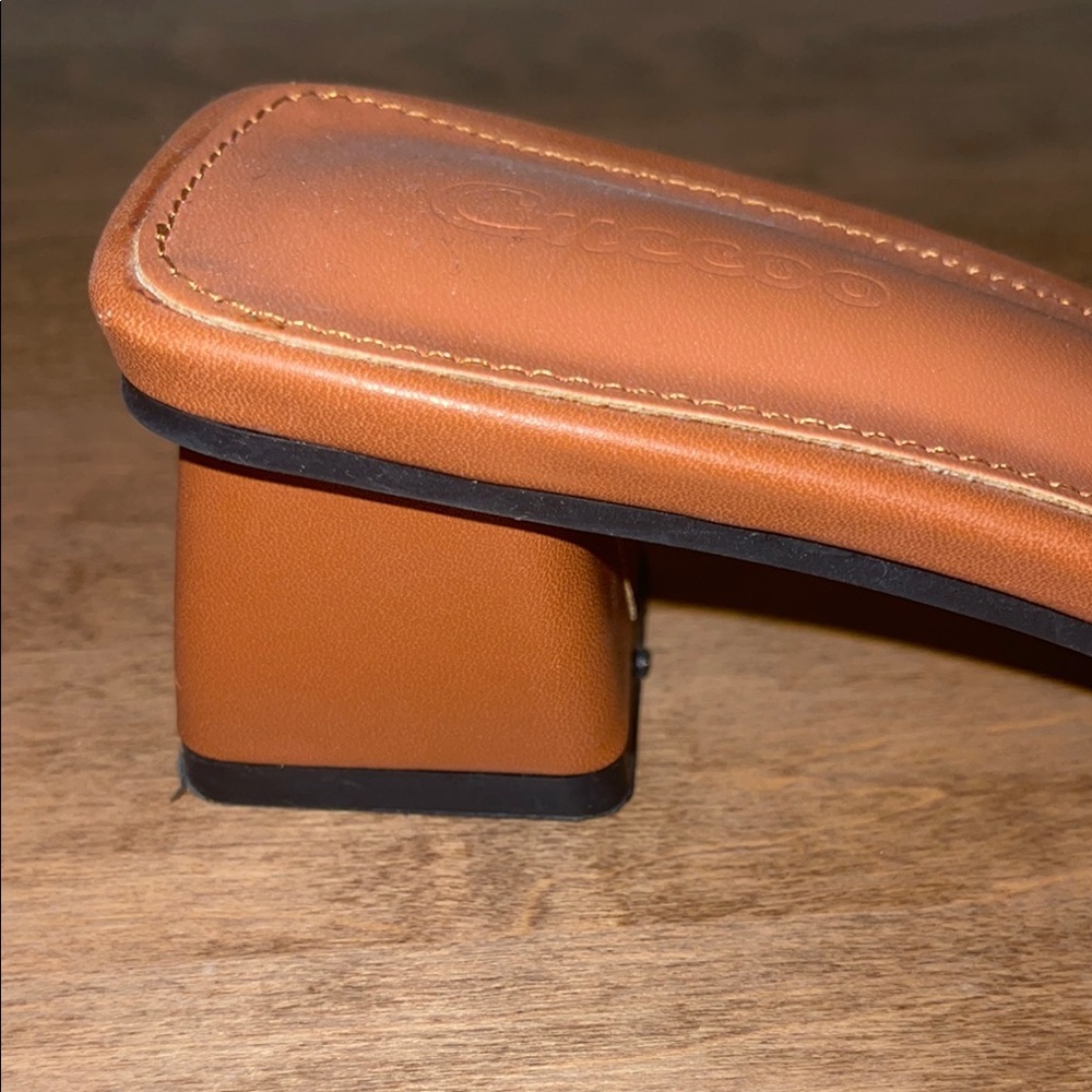 4 for $40 - Tan Leather Mules with Textured Strap - Picture 15 of 15